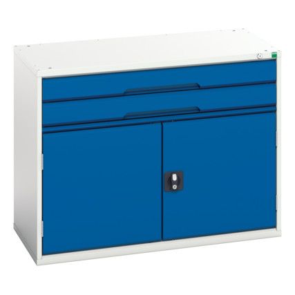 Verso Combination Cupboard/Drawer, 2 Doors, Blue/Grey, 800 x 1050 x 550mm