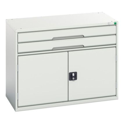 Verso Combination Cupboard 1050x550x800mm 2x Drawers - Light Grey