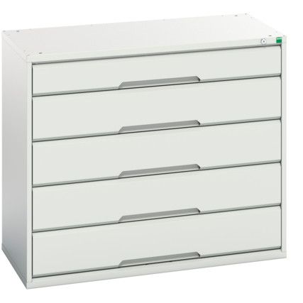 Verso Drawer Cabinet, 5 Drawers, Light Grey, 900 x 1050 x 550mm