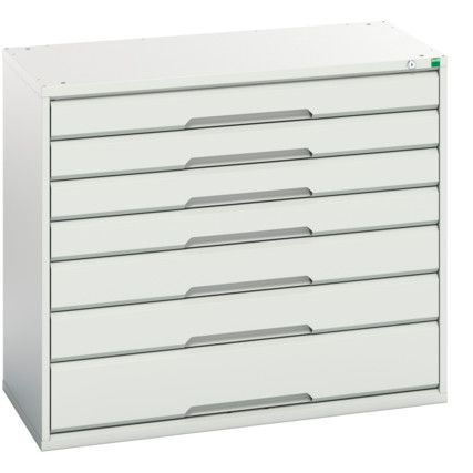 Verso Drawer Cabinet, 7 Drawers, Light Grey, 900 x 1050 x 550mm