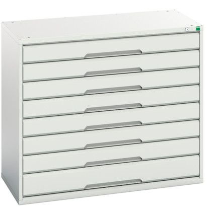 Verso Drawer Cabinet, 8 Drawers, Light Grey, 900 x 1050 x 550mm