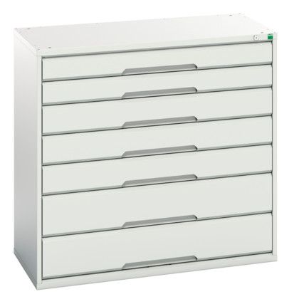 Verso Drawer Cabinet, 7 Drawers, Light Grey, 1000 x 1050 x 550mm