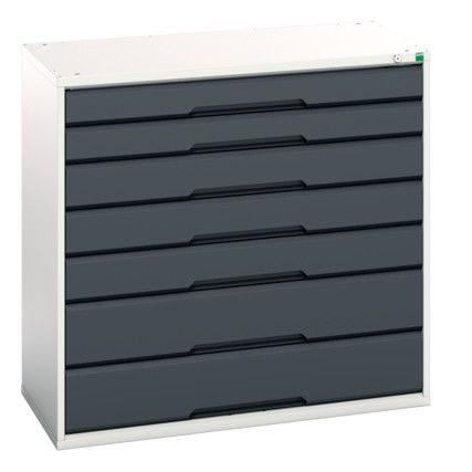 Verso Drawer Cabinet, 7 Drawers, Anthracite Grey/Light Grey, 1000 x 1050 x 550mm