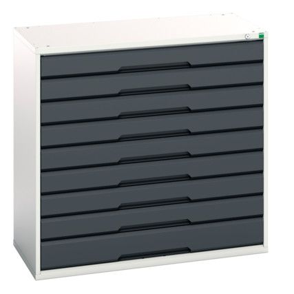 Verso Drawer Cabinet, 9 Drawers, Anthracite Grey/Light Grey, 1000 x 1050 x 550mm