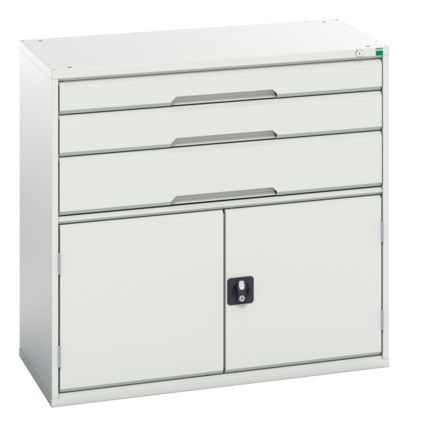 Verso Combination Cupboard 1050x550x1000mm 3x Drawers - Light Grey