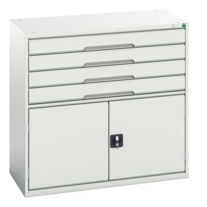 Verso Combination Cupboard 1050x550x1000mm 4x Drawers - Light Grey