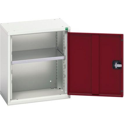 Verso Wall Cabinet, Single Door,Grey/Red, 600 x 525 x 350mm