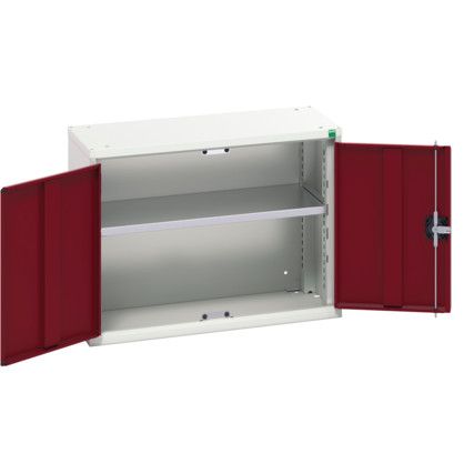 Verso Wall Cabinet, 2 Doors,Grey/Red, 600 x 800 x 350mm