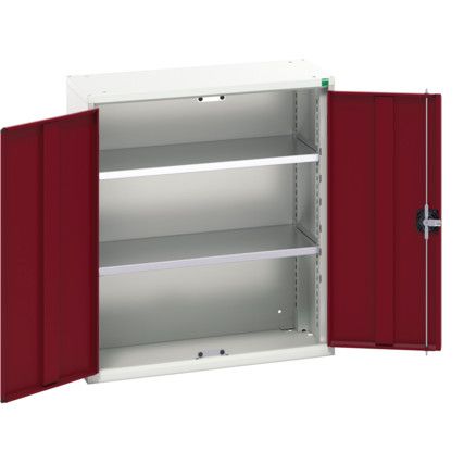 Verso Wall Cabinet, 2 Doors,Grey/Red, 1000 x 800 x 350mm