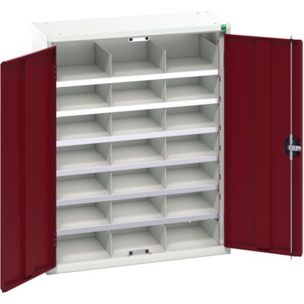 VERSO CUPBOARD 800x350x1000mm 21 COMPARTMENTS-LIGHT GREY/RED