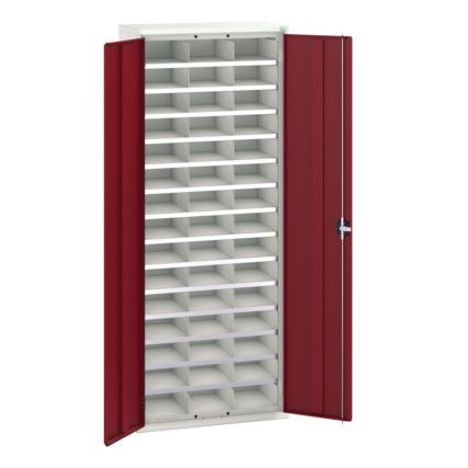 VERSO CUPBOARD 800x350x2000mm 45 COMPARTMENTS-LIGHT GREY/RED