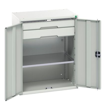 Verso Kitted Cupboard, 2 Doors, Light Grey, 1000 x 800 x 550mm