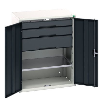 Verso Kitted Cupboard, 2 Doors, Anthracite Grey, 1000 x 800 x 550mm