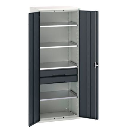 Verso Kitted Cupboard, 2 Doors, Anthracite Grey, 2000 x 800 x 550mm