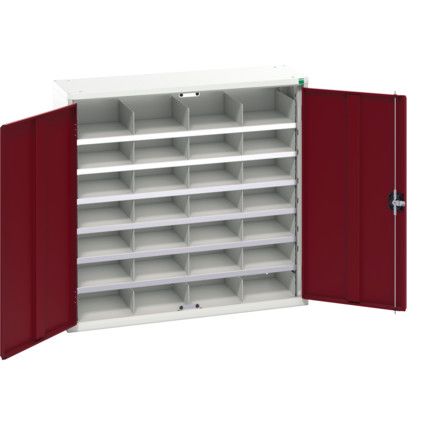 VERSO CUPBOARD 1050x350x1000mm 28COMPARTMENTS-LIGHT GREY/RED