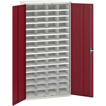 VERSO CUPBOARD 1050x350x2000mm 60COMPARTMENTS-LIGHT GREY/RED