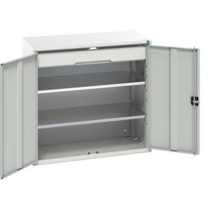 Verso Kitted Cupboard, 2 Doors, Light Grey, 1000 x 1050 x 550mm