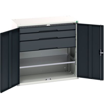 Verso Kitted Cupboard, 2 Doors, Anthracite Grey, 1000 x 1050 x 550mm