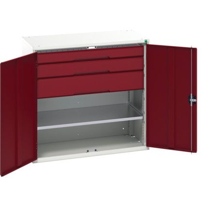 Verso Kitted Cupboard, 2 Doors, Red, 1000 x 1050 x 550mm