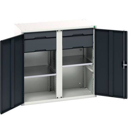 Verso Kitted Cupboard, 2 Doors, Anthracite Grey, 1000 x 1050 x 550mm