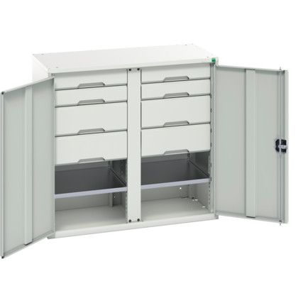 Verso PPE Cupboard, 2 Doors, Light Grey, 1000 x 1050 x 550mm