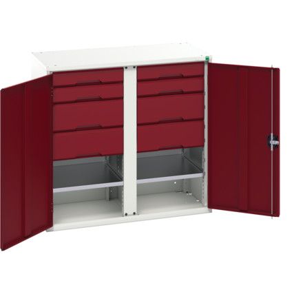 Verso PPE Cupboard, 2 Doors, Red, 1000 x 1050 x 550mm