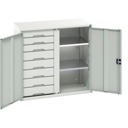 Verso PPE Cupboard, 2 Doors, Light Grey, 1000 x 1050 x 550mm