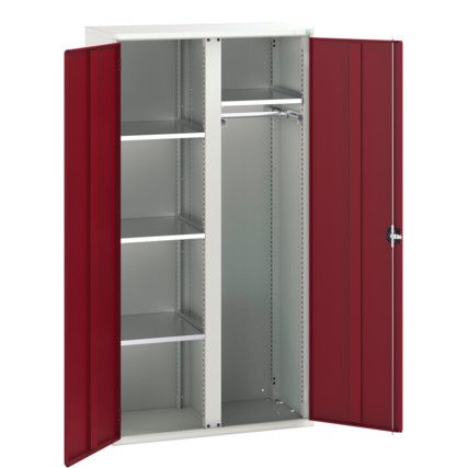 Verso PPE Cupboard, 2 Doors, Red, 2000 x 1050 x 550mm