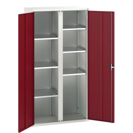 Verso PPE Cupboard, 2 Doors, Red, 2000 x 1050 x 550mm