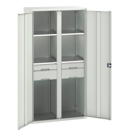 Verso PPE Cupboard, 2 Doors, Light Grey, 2000 x 1050 x 550mm