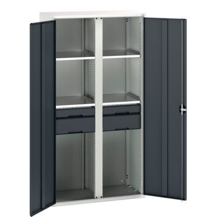 Verso PPE Cupboard, 2 Doors, Anthracite Grey, 2000 x 1050 x 550mm