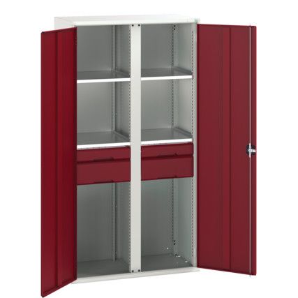 Verso PPE Cupboard, 2 Doors, Red, 2000 x 1050 x 550mm