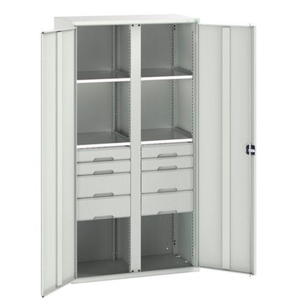 Verso PPE Cupboard, 2 Doors, Light Grey, 2000 x 1050 x 550mm