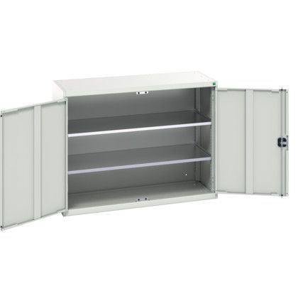 Verso Kitted Cupboard, 2 Doors, Light Grey, 1000 x 1300 x 550mm