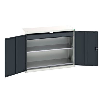 Verso Kitted Cupboard, 2 Doors, Anthracite Grey, 1000 x 1300 x 550mm