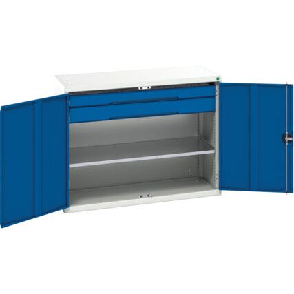 Verso Kitted Cupboard, 2 Doors, Blue, 1000 x 1300 x 550mm