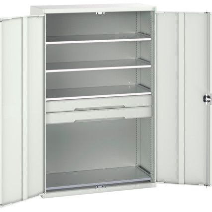 Verso Kitted Cupboard, 2 Doors, Light Grey, 2000 x 1300 x 550mm