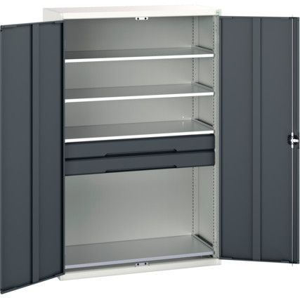 Verso Kitted Cupboard, 2 Doors, Anthracite Grey, 2000 x 1300 x 550mm