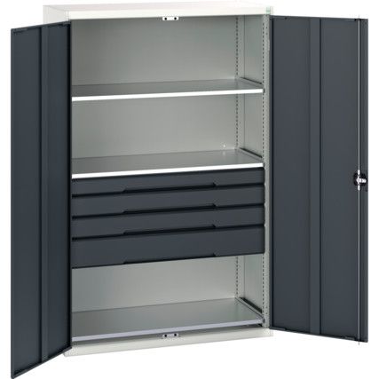 Verso Kitted Cupboard, 2 Doors, Anthracite Grey, 2000 x 1300 x 550mm