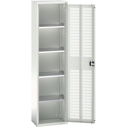 Verso Storage Cabinet, Single Ventilated Door, Light Grey, 2000 x 525 x 350mm