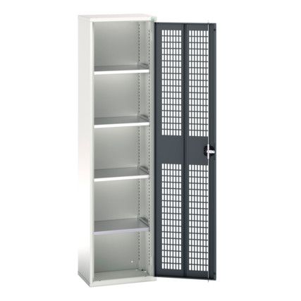 Verso Storage Cabinet, Single Ventilated Door, Anthracite Grey, 2000 x 525 x 350mm