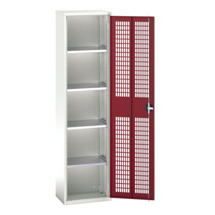 Verso Storage Cabinet, Single Ventilated Door, Red, 2000 x 525 x 350mm