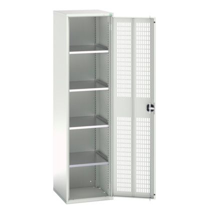 Verso Storage Cabinet, Single Ventilated Door, Light Grey, 2000 x 525 x 550mm