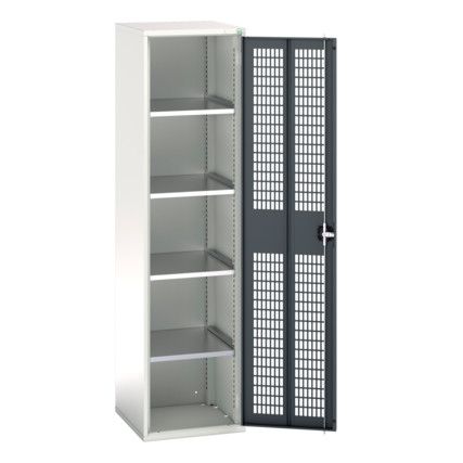 Verso Storage Cabinet, Single Ventilated Door, Anthracite Grey, 2000 x 525 x 550mm