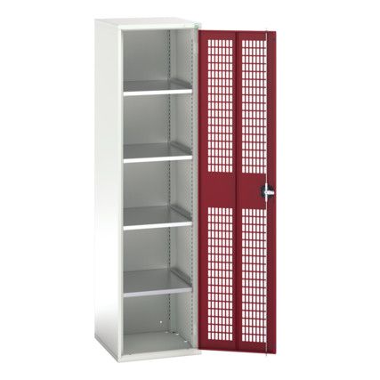 Verso Storage Cabinet, Single Ventilated Door, Red, 2000 x 525 x 550mm