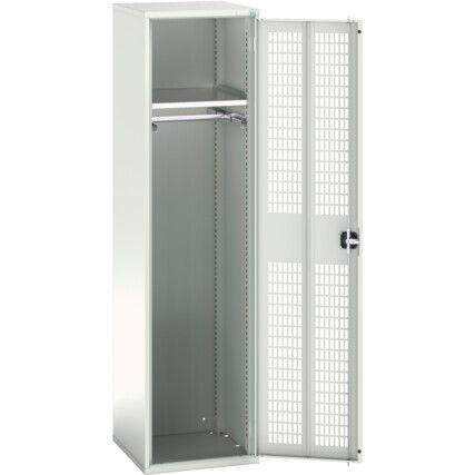 Verso PPE Cupboard, Single Ventilated Door, Light Grey, 2000 x 525 x 550mm