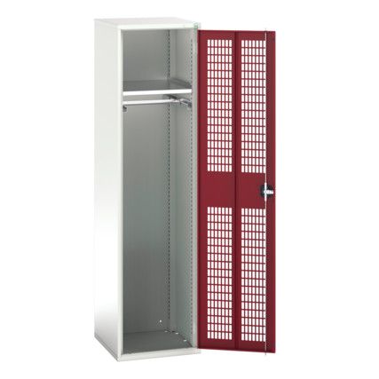 Verso PPE Cupboard, Single Ventilated Door, Red, 2000 x 525 x 550mm