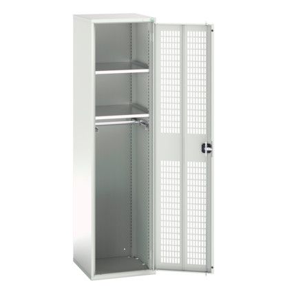 Verso PPE Cupboard, Single Ventilated Door, Light Grey, 2000 x 525 x 550mm