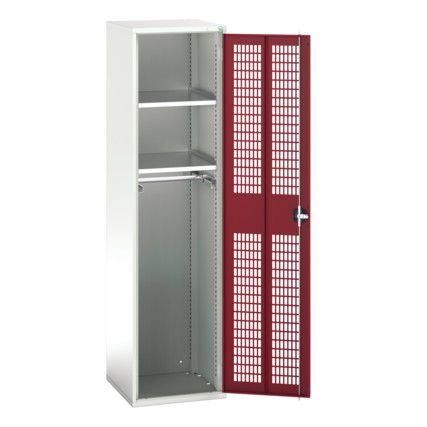 Verso PPE Cupboard, Single Ventilated Door, Red, 2000 x 525 x 550mm