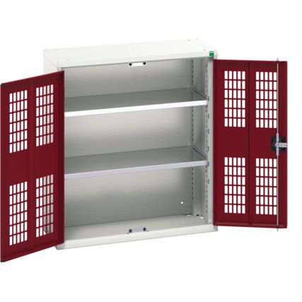 Verso Storage Cabinet, 2 Ventilated Doors, Red, 900 x 800 x 350mm